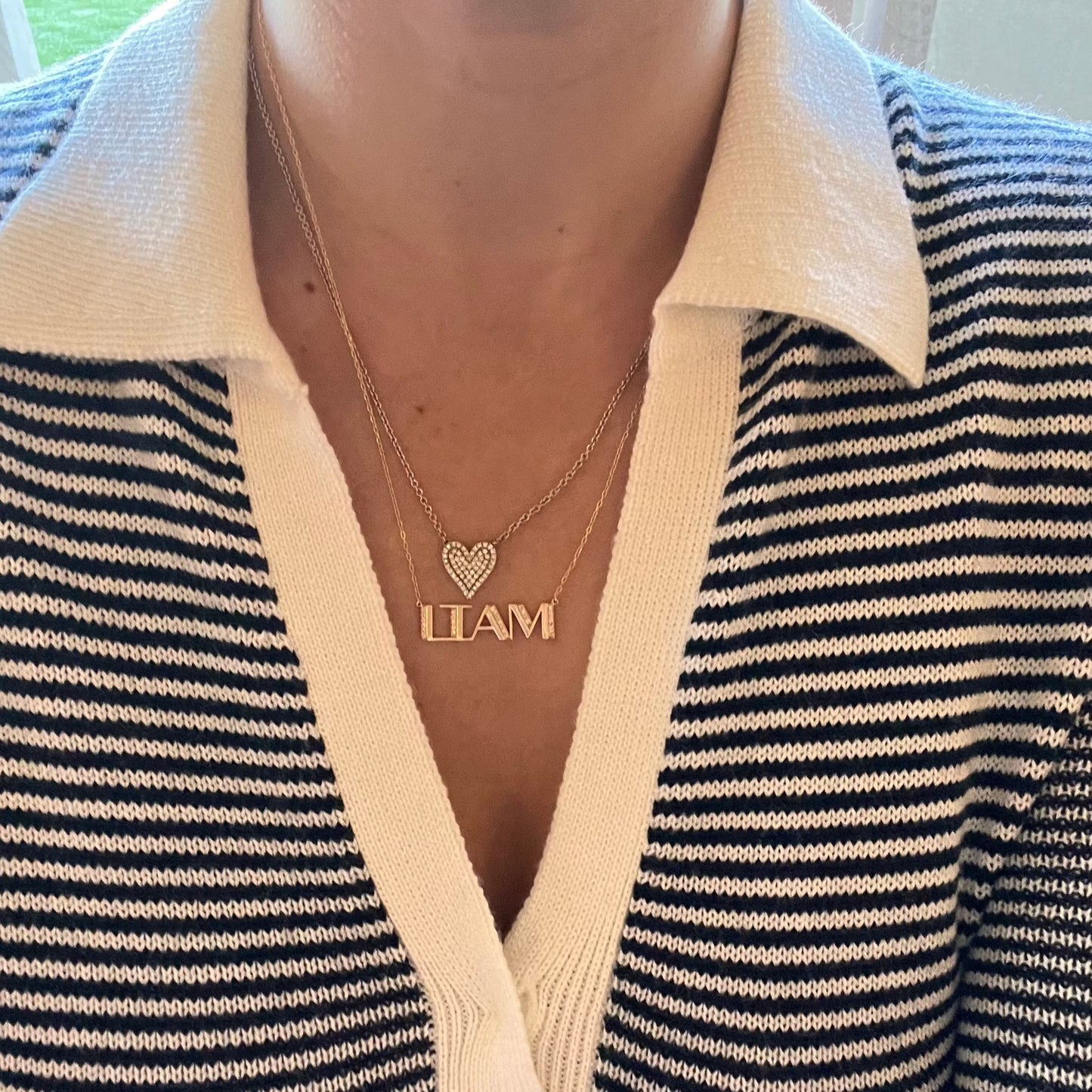 14KT Two-Tone Pave Diamond Heart Pendant Necklace - One of A Kind