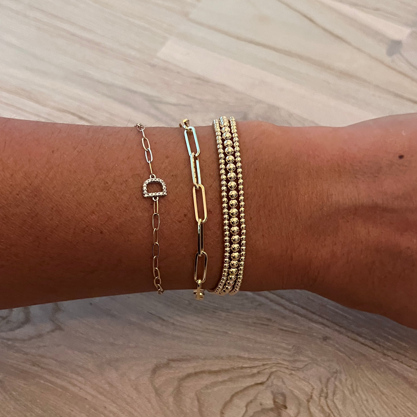 18KT Gold Plated Sterling Silver 7” Paperclip Chain Bracelet