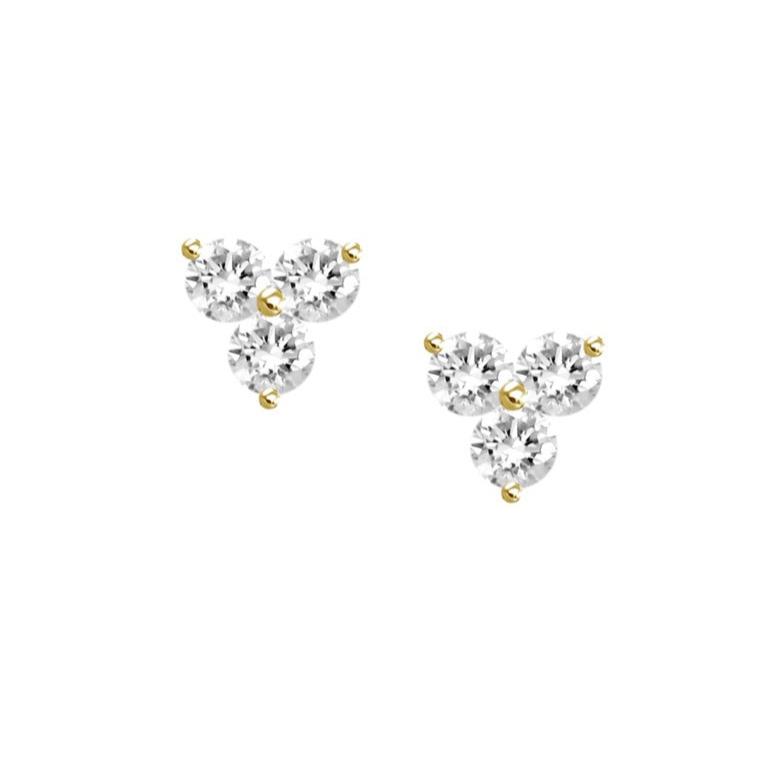 18KT Diamond Trio Stud Earrings