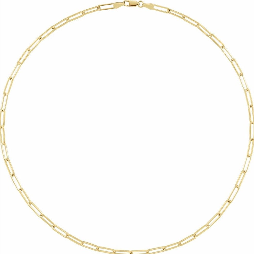 18KT Yellow Gold Plated Sterling Paperclip Chain Necklace