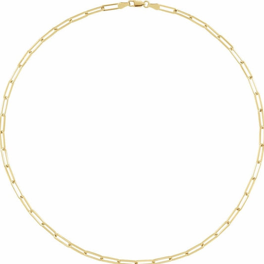 18KT Yellow Gold Plated Sterling Paperclip Chain Necklace