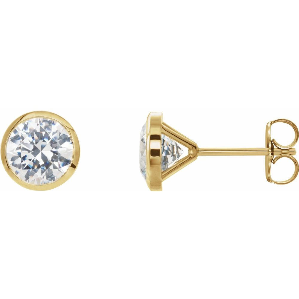 14KT Petite Diamond Bezel Studs