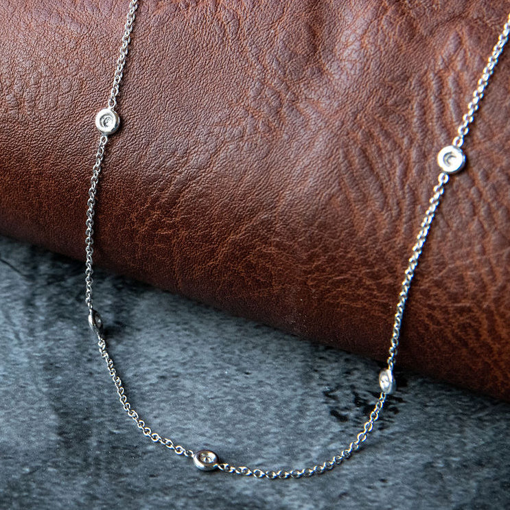 Diamond Bezel Multi Station Necklace