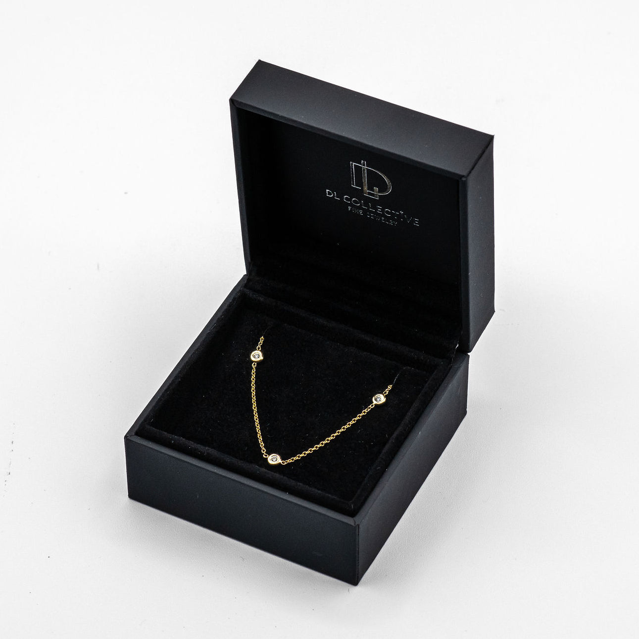 Diamond Bezel Multi Station Necklace